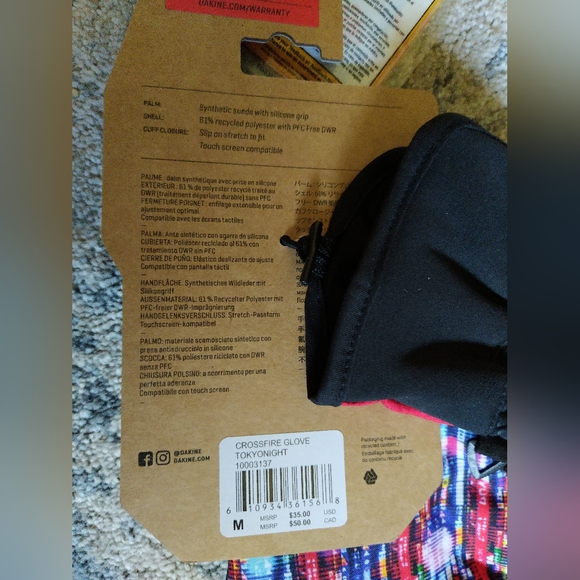 NWT Dakine Snowboarding Skiing Park Crossfire Tokyo Nights Dakine Gloves 🧤 - Picture 4 of 5